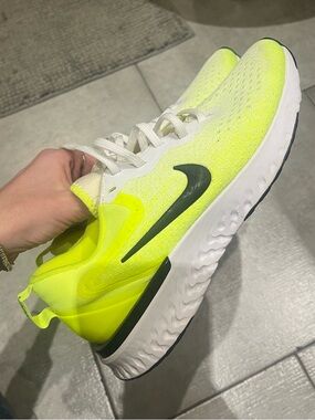 Nike Running Shoe in Neon Yellow and White with black Swoosh